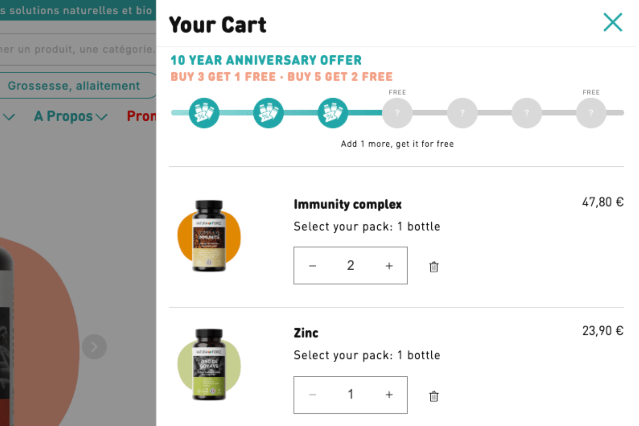 Cart progress bars